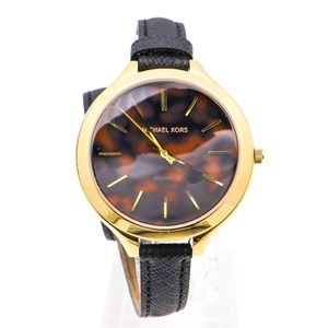 Micheal Kors Slim Runway Gold and Tortoiseshell Watch - MK2346